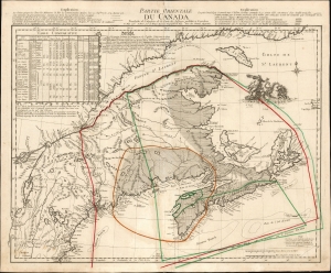 1762 Georges-Louis Le Rouge Map of Acadia/ Nova Scotia in its First State