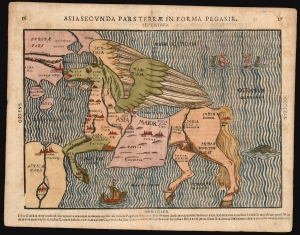 1587 Bünting Map of Asia as Pegasus