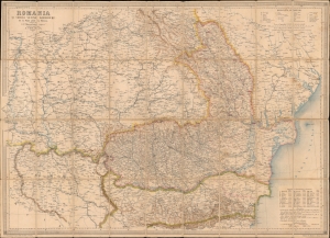 1893 Massaloup and Gorjean Map of the Kingdom of Romania