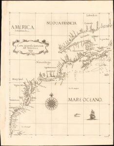 1647 / 1661 Dudley Map of North America East Coast