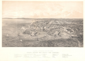 1855 Neumann and Kaiser Bird's-Eye View of Odesa, Ukraine, during the Crimean War