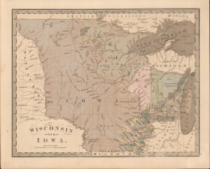 1849 Greenleaf Map of Wisconsin and Iowa