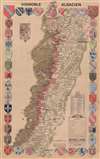 1949 Larmat Viticulture Wine Map of Alsace, France