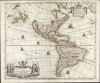 1684 Philip Lea and John Overton Map of the Western Hemisphere