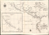 1647 Dudley Nautical Chart of the Pacific w/ Coast of California