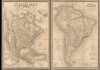 1851 / 1849 Dufour Map Pair of North America and South America