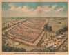 1890 J.W. Morton Bird's-Eye View Map of U.S. Civil War Andersonville Prison, Georgia