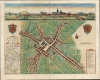 1649 Joan Blaeu view and plan of Bailleul (Nord, France)