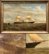 1817 Dutton Nautical Painting of the British Mail Steam/Sail Ship 'Bonita'