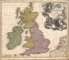 1710 J. B. Homann Map of the British Isles: England, Ireland, Scotland, Wales