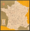 1954 Direction Generale du Tourisme Map of French Chateaux (Castles)