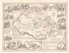 1957 Davis Pictorial Map of Chesterfield County, Virginia