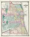 1875 Warner and Beers Map of Chicago