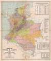 1939 Coffee Map of the Republic of Colombia