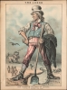 1885 Frank Beard Political Cartoon of Uncle Sam Astride the Nicaragua Canal