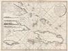 1795 Faden Map of the Greater Antilles (West Indies):  Bahamas, Cuba, Hispaniola