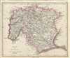 1854 Pharoah and Company Map of the District of Madura, Tamil Nadu, India (includes Madurai)