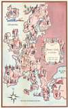 1953 Jenkyns 'Women's' Pictorial Map of Europe and its Sights and Shops