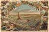 1889 GTC Exposition Universelle View of Paris w/ the Eiffel Tower