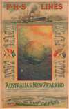 1906 De Lacy Broadside Map of the World Promoting Travel to Australia