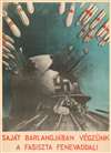 1945 Ek Anti-Fascist Propaganda Broadside of Allied Bombs Falling on Hitler