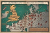 1943 F. Donald Blake Pictorial Propaganda Map Europe during World War II