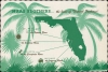 1957 Maas Brothers Placemat Map of Florida