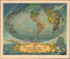 1941 Leon Helguera Flying Clipper Ship Map of the World for Pan Am