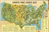 1960 Armour Pictorial Food Source Map of the United States