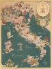 1949 Nicouline Pictorial Gastronomic Map of Italy