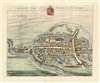1724 Johannes Kip View or City Map of Gloucester, England