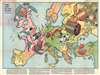 1914 Johnson and Riddle Serio Comic Map of Europe: Hark! Hark! The Dogs do Bark!