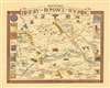 1936 Grace Hebard Pictorial Map of Wyoming