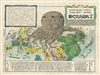 1904 Kisaburō Ohara Satirical Octopus Map of Asia and Europe