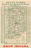 1929 Bodine Tourist Map of Indiana