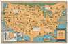 1944 Jefferson Pictorial Map of the United States Illustrating Indian Tribes