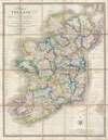 1853 Wyld Pocket or Case Map of Ireland