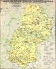 1977 Polish Multilingual Map of Nazi Crimes in the Voivodeships of Kielce and Radom, Poland