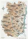 1955 Grisot Pictorial Map of the Beaujolais Wine Region, France