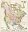 1881 Powell Map of North America w/ Native American Languages