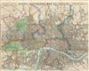 1845 William Rock Pocket Map or Plan of London, England