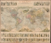 1897 Le Petit Journal Double Hemisphere Wall Map w/ World's Ethnicities