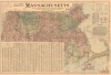 Scarborough's Topographic Map of Massachusetts Showing Railroads, electric Railways, Steamboat Lines, Highways, Post Offices, villages, etc. Completely Indexed. - Main View Thumbnail