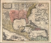 1740 Seutter / Lotter Map of Mexico, Louisiana, Florida, the Caribbean