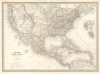 1864 Dufour Map of the United States, Mexico, West Indies