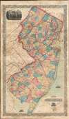 1859 Gaston Wall Map of New Jersey