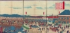 1873 Kuniteru II Ukiyo-e Triptych View of Nihonbashi, Tokyo