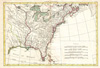 1776 Bonne Map of Louisiana and the British Colonies in North America