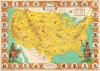 1950 Dowie Pictorial Map of the United States and its Pioneer History