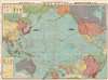 1934 Japanese Propaganda Map of Pacific World War II Theater (WWII)